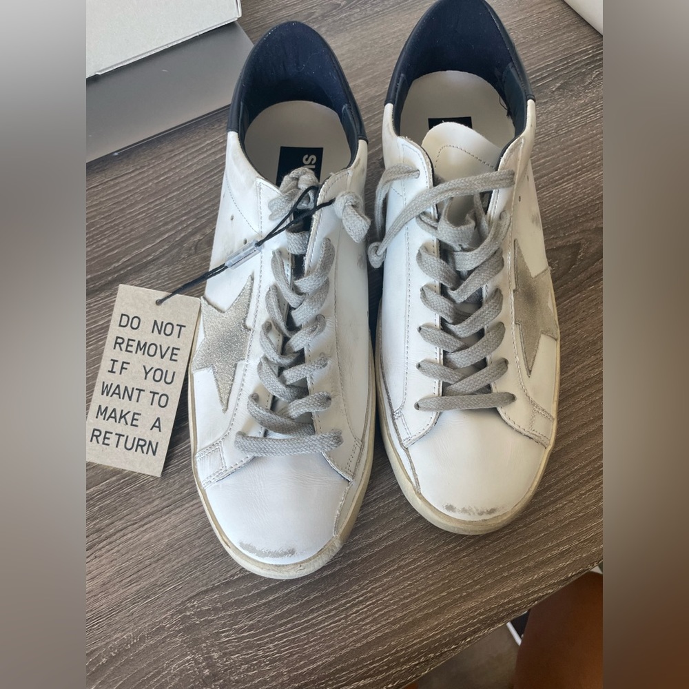 Golden Goose Super Star size 41 MEN blue and white NEW WITH TAGS
